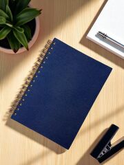 Lacivert Keten Kapak Kişiye Özel Defter – 80 Yaprak Ivory Kağıt – Hediye ve Ofis Kullanımı İçin