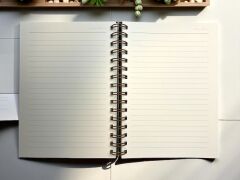 Açık Mavi Keten Kapak Spiralli Defter 80 Yaprak 160 Sayfa