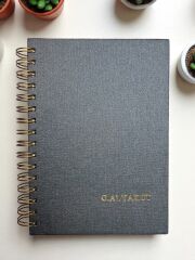 Antrasit Gri Parlak Kapaklı Defter – Kişiselleştirilebilir, 80 Yaprak