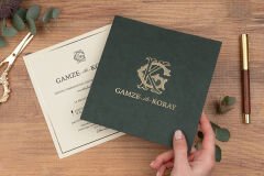 Modern Düğün Davetiyesi 5128 – Altın Yaldızlı, Zarflı, Baskı Dahil (100 Adet)